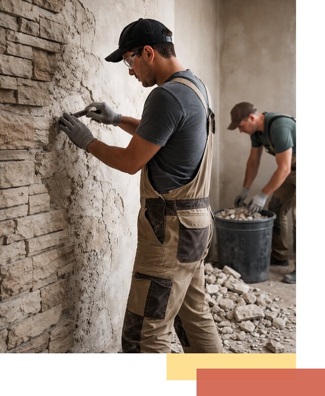 Демонтаж декоративного камня в Кисловодске профессионально и безопасно