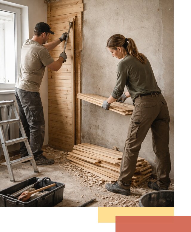 Демонтаж вагонки со стен в Кисловодске — профессиональный демонтаж