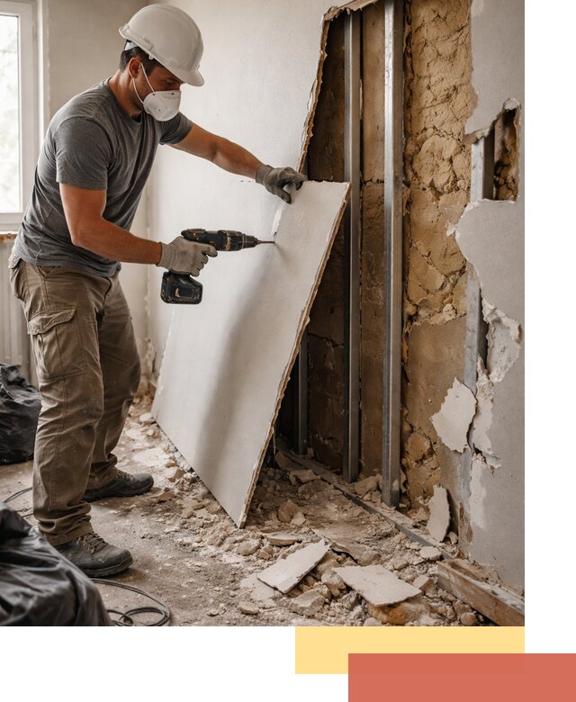 Демонтаж гипсокартона со стен в Кисловодске качественно и быстро