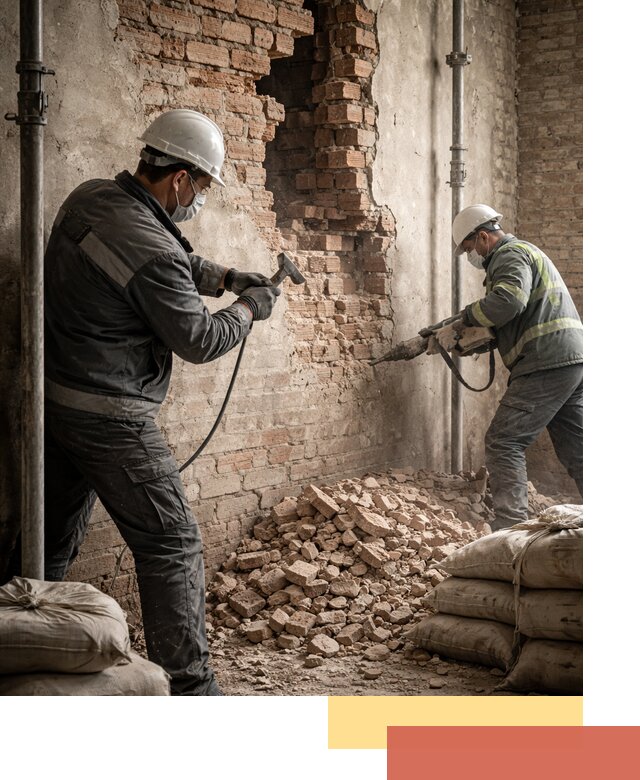 Демонтаж кирпичных стен в Кисловодске быстро и безопасно