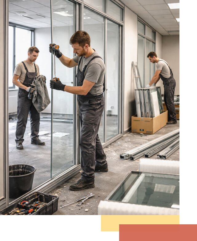 Демонтаж стеклянных перегородок в Кисловодске быстро и безопасно