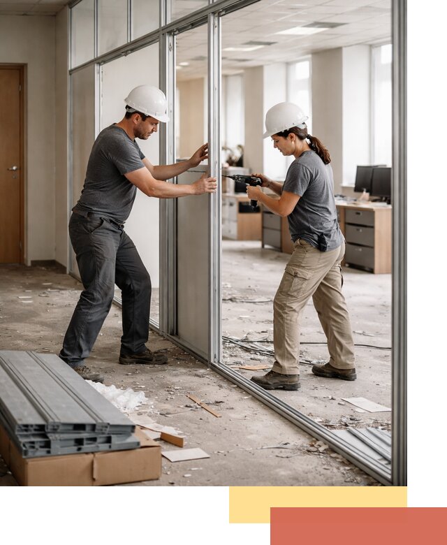 Демонтаж алюминиевых перегородок в Кисловодске быстро и аккуратно