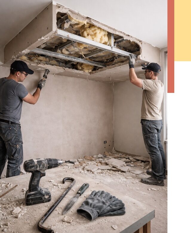 Демонтаж короба из гипсокартона в Кисловодске от 1625 руб. — быстро и недорого | ОТДЕЛОЧНИК-Ксл