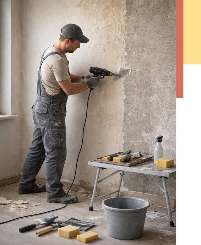 Очистка стен от клея в Кисловодске от 1978 руб. — снятие и удаление клея со стен | ОТДЕЛОЧНИК-Ксл