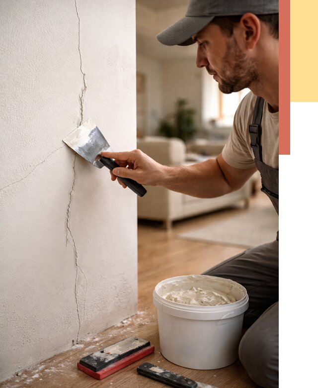 Заделка трещин и сколов в Кисловодске от 2620 руб. — быстро и недорого | ОТДЕЛОЧНИК-Ксл