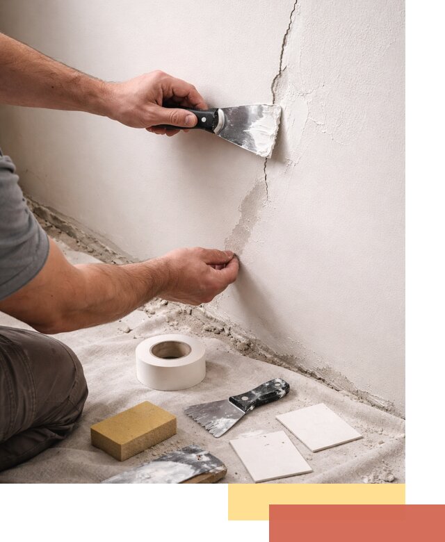 Заделка трещин и сколов в стенах и потолках в Кисловодске