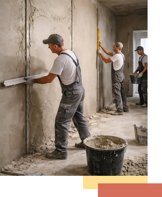 Штукатурка стен по маякам в Кисловодске — точная и ровная поверхность