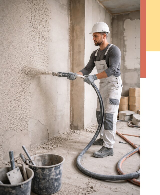 Машинная штукатурка стен в Кисловодске под ключ от 6951 руб./м2 | ОТДЕЛОЧНИК-Ксл