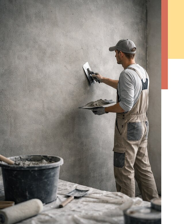 Декоративная штукатурка под бетон в Кисловодске от 2674 руб./м² — нанесение под ключ | ОТДЕЛОЧНИК-Ксл