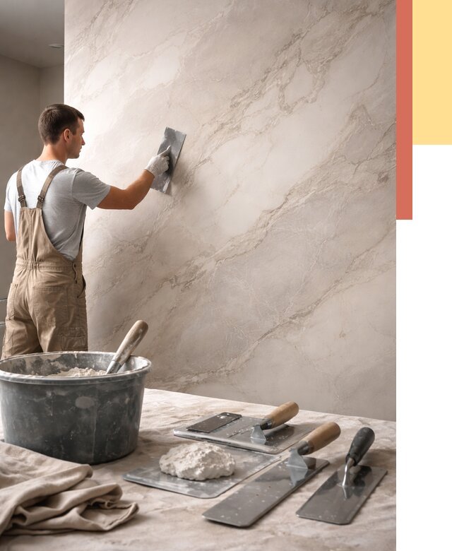 Декоративная штукатурка под мрамор в Кисловодске от 2994 руб./м² — быстро и недорого | ОТДЕЛОЧНИК-Ксл