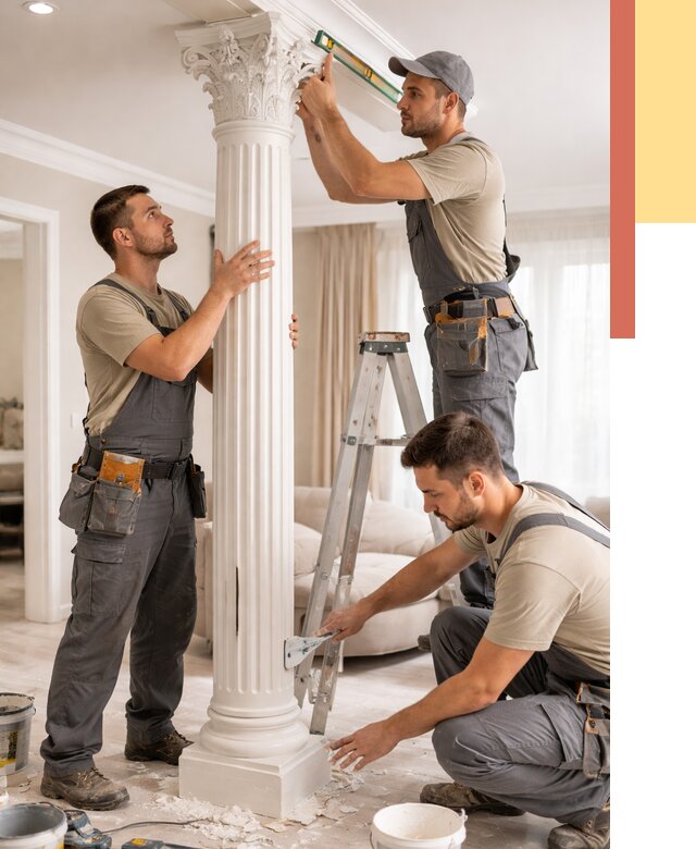 Установка декоративных колонн в Кисловодске от 12833 руб. под ключ | ОТДЕЛОЧНИК-Ксл