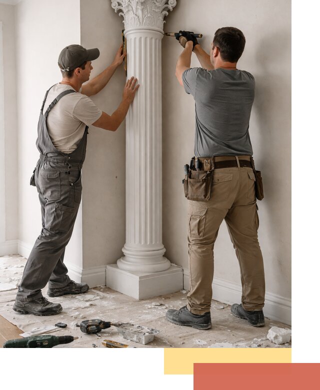 Установка декоративных колонн в Кисловодске под ключ