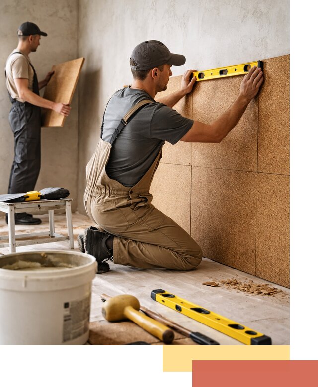 Монтаж пробковых панелей на стены в Кисловодске быстро и качественно