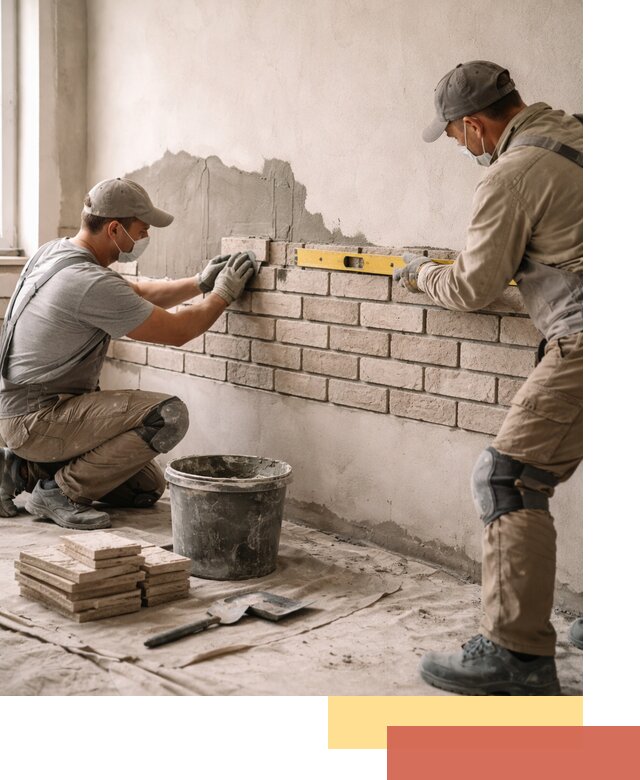 Монтаж декоративного кирпича профессионально в Кисловодске