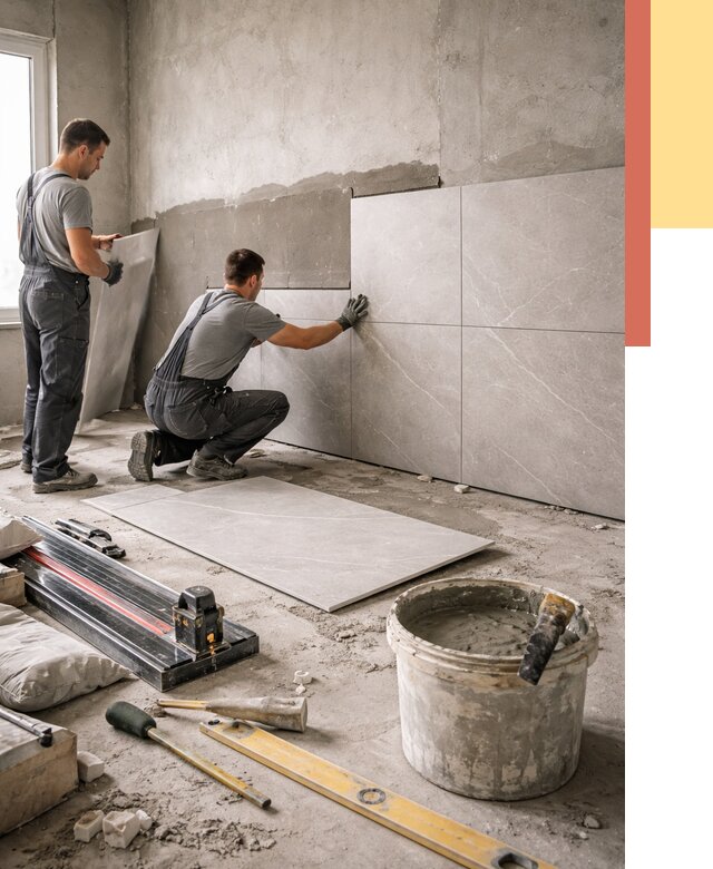 Облицовка стен керамогранитом в Кисловодске от 4491 руб./м² — услуги под ключ | ОТДЕЛОЧНИК-Ксл