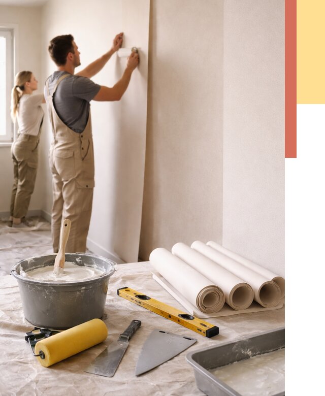 Поклейка бумажных обоев в Кисловодске от 5882 руб./м2 — быстро и недорого | ОТДЕЛОЧНИК-Ксл