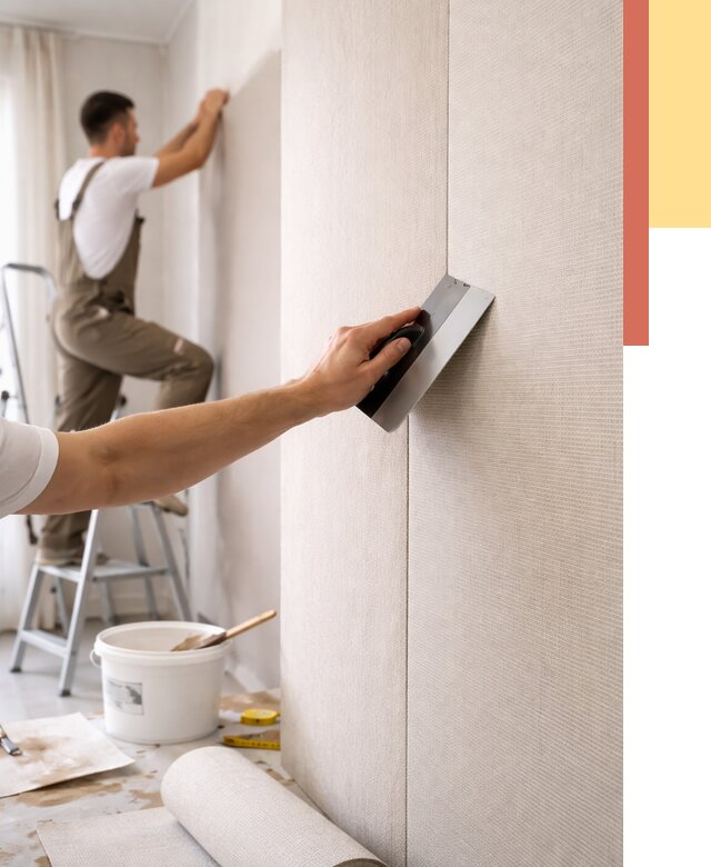 Поклейка текстильных обоев в Кисловодске от 4812 руб. под ключ | ОТДЕЛОЧНИК-Ксл