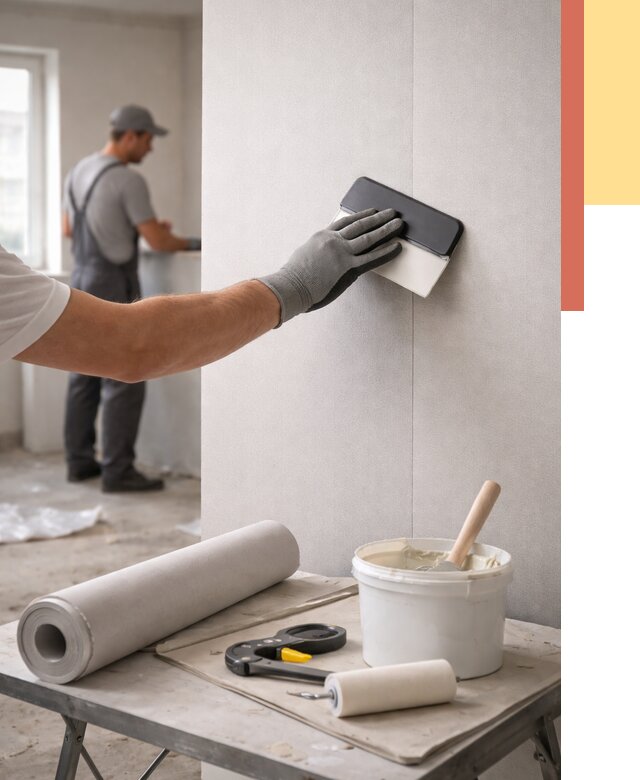 Поклейка обоев под покраску в Кисловодске от 3743 руб. за м2 | ОТДЕЛОЧНИК-Ксл