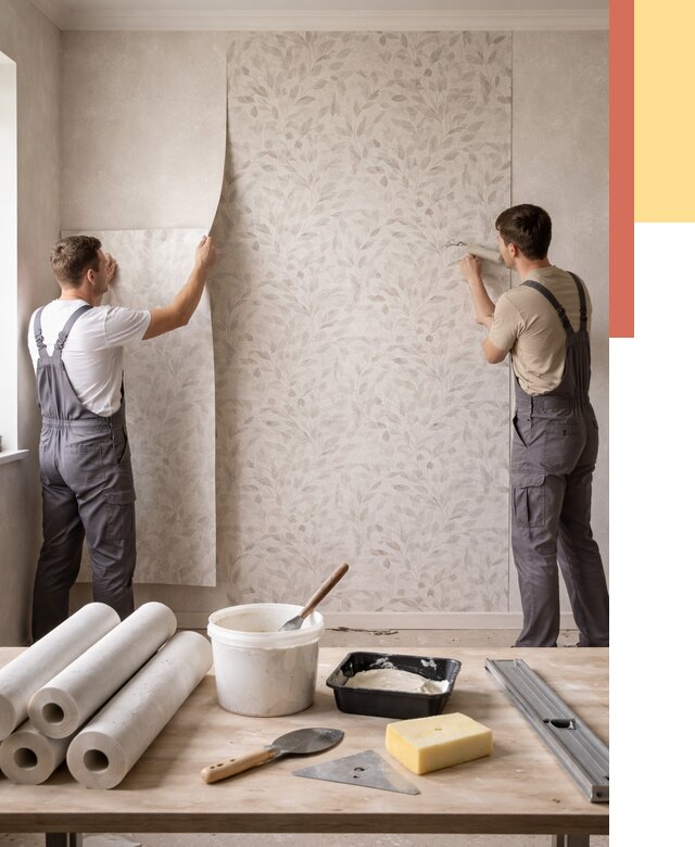 Поклейка обоев с подбором рисунка в Кисловодске от 3743 руб. | ОТДЕЛОЧНИК-Ксл - быстро и недорого