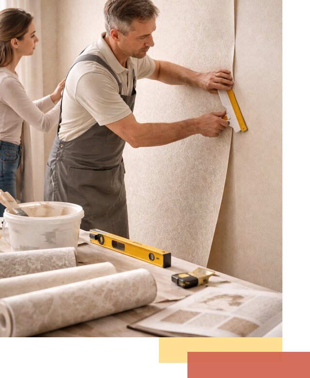 Поклейка обоев с подбором рисунка в Кисловодске