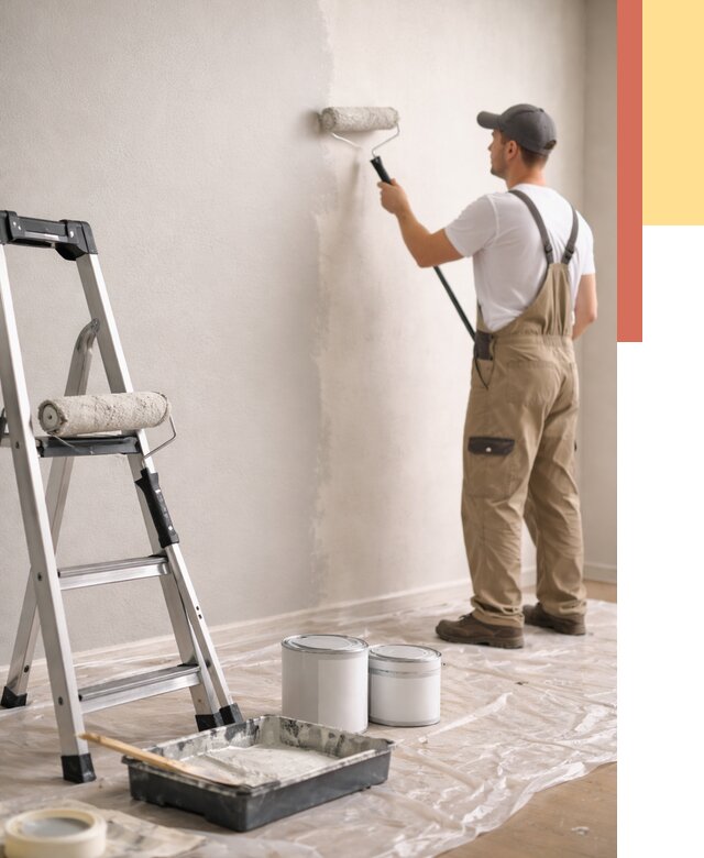 Покраска стен латексной краской в Кисловодске от 4812 руб. за м2 | ОТДЕЛОЧНИК-Ксл