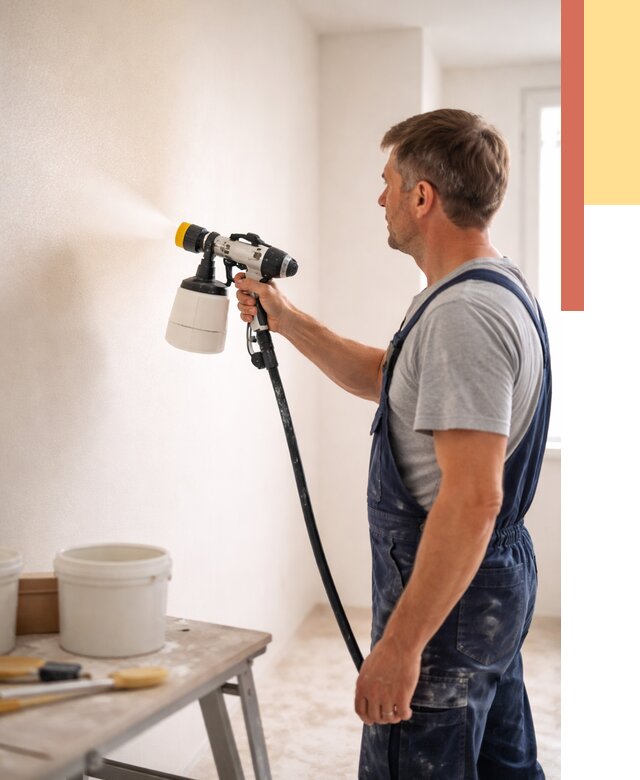 Покраска стен краскопультом в Кисловодске от 8021 руб. — механизированная покраска | ОТДЕЛОЧНИК-Ксл