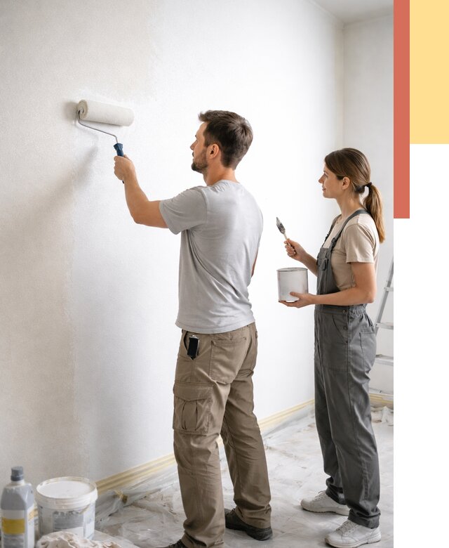 Окраска стен по стеклохолсту в Кисловодске от 4812 руб/м² под ключ | ОТДЕЛОЧНИК-Ксл