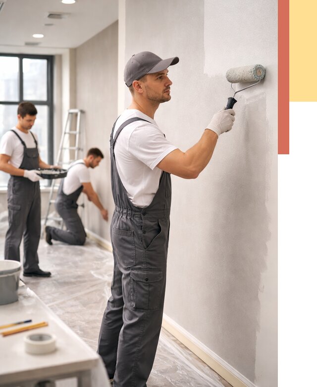 Покраска стен в офисе в Кисловодске от 9090 руб. — быстро и недорого | ОТДЕЛОЧНИК-Ксл