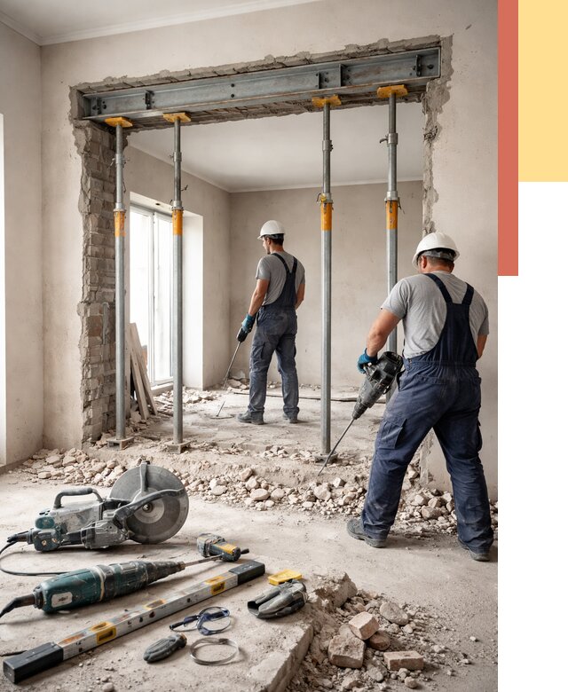 Прорезка проема в стене в Кисловодске от 4812 руб. — быстро и недорого | ОТДЕЛОЧНИК-Ксл