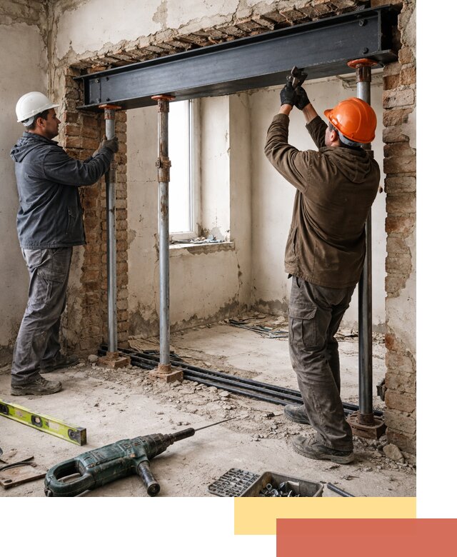 Усиление проема в стене в Кисловодске для расширения и безопасности