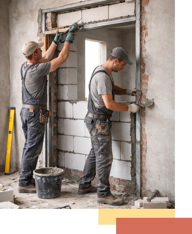 Закладка дверного проема под ключ в Кисловодске: демонтаж, монтаж, отделка