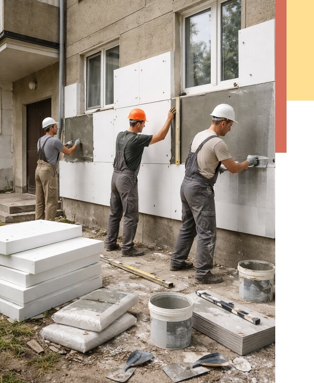 Утепление стен пенопластом в Кисловодске от 1871 руб. — недорого и под ключ | ОТДЕЛОЧНИК-Ксл