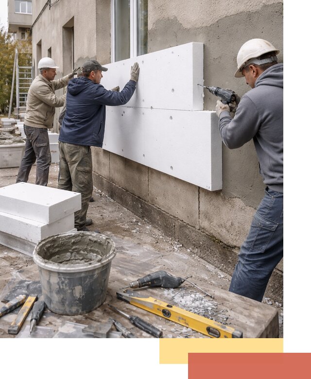 Утепление наружных стен пенопластом в Кисловодске