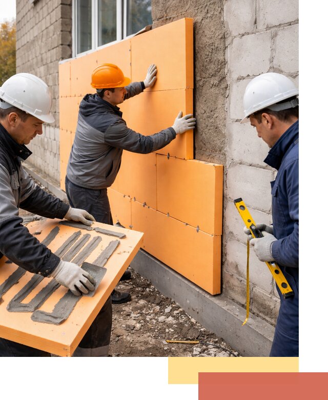 Утепление фасада пеноплексом под ключ в Кисловодске