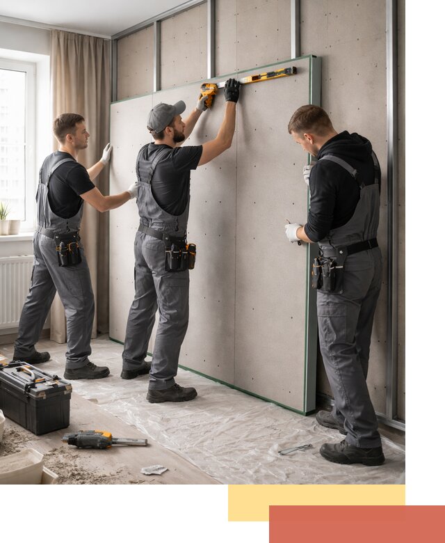 Шумоизоляция стен панелями ЗИПС в Кисловодске для жилых и коммерческих помещений