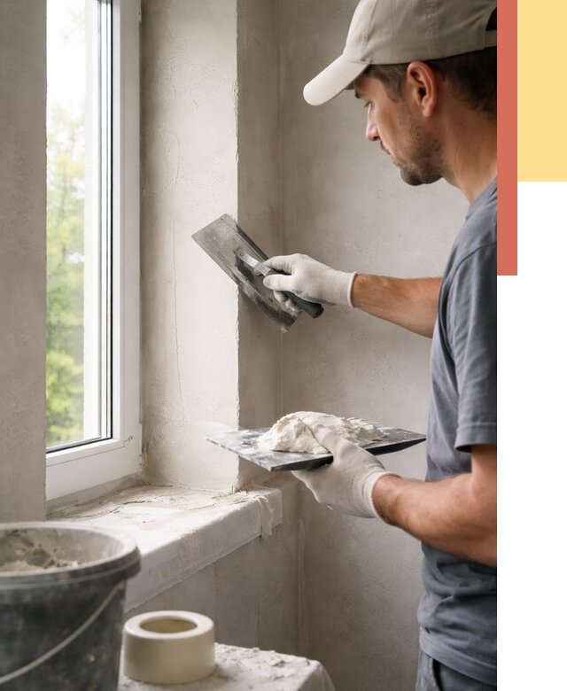 Штукатурка откосов в Кисловодске от 4812 руб/м² — услуги и выравнивание под ключ | ОТДЕЛОЧНИК-Ксл