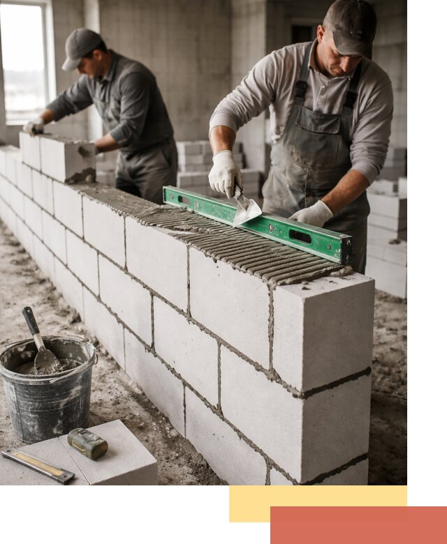 Кладка перегородок из газобетона в Кисловодске быстро и качественно