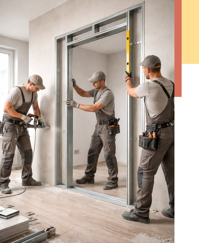 Устройство дверного проема в перегородке в Кисловодске от 4812 руб. под ключ | ОТДЕЛОЧНИК-Ксл