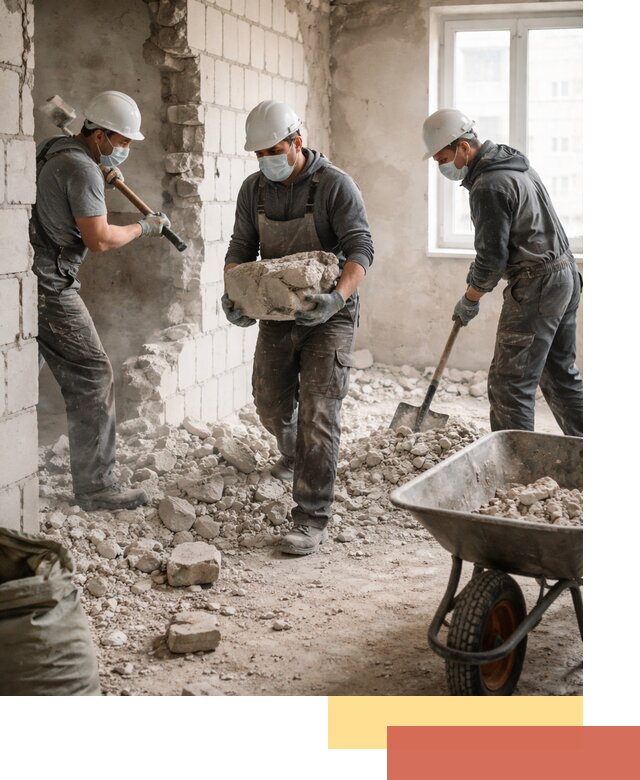 Демонтаж блочных перегородок в Кисловодске быстро и аккуратно