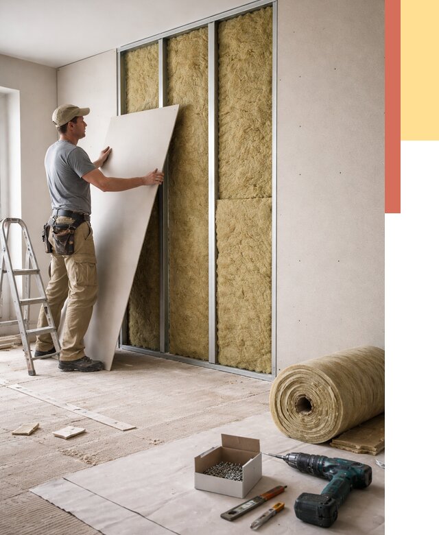 Перегородка из гипсокартона с шумоизоляцией в Кисловодске от 3337 руб. | ОТДЕЛОЧНИК-Ксл