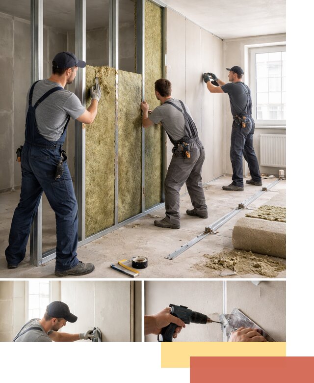 Перегородка из гипсокартона с шумоизоляцией в Кисловодске — монтаж под ключ