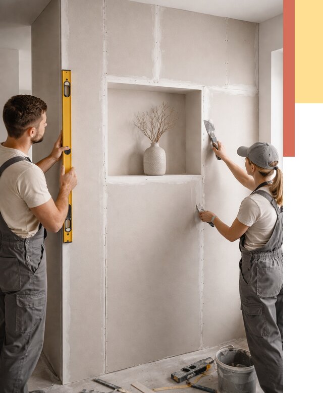 Перегородка из гипсокартона с нишей в Кисловодске от 3476 руб. под ключ | ОТДЕЛОЧНИК-Ксл