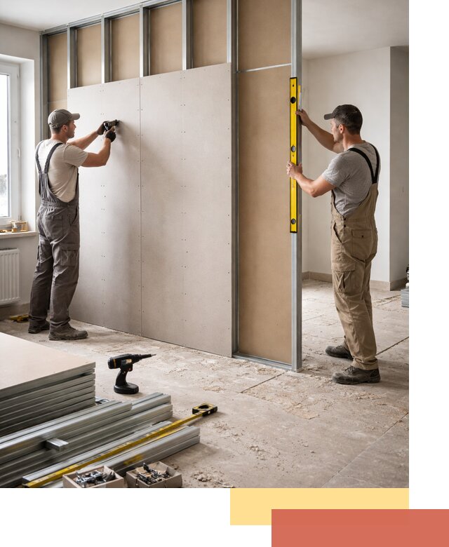 Зонирующая перегородка из гипсокартона под ключ в Кисловодске