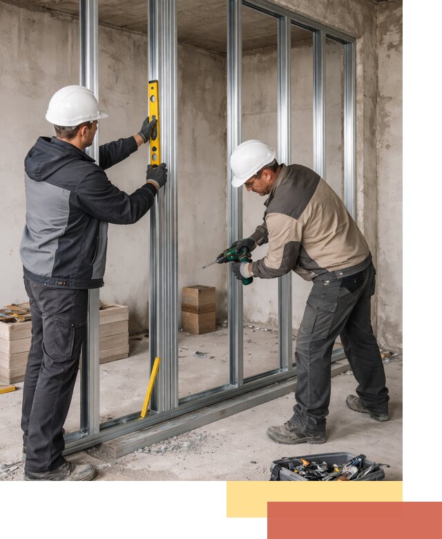 Монтаж каркаса перегородки из профиля в Кисловодске