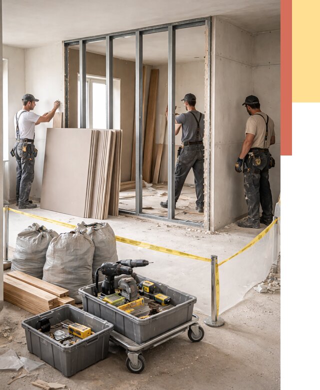 Перенос гипсокартонной перегородки в Кисловодске под ключ от 4812 руб. | Демонтаж и монтаж – ОТДЕЛОЧНИК-Ксл