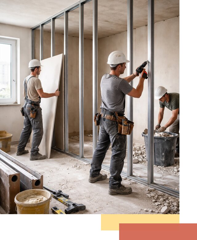 Перенос гипсокартонной перегородки в Кисловодске профессионально и быстро