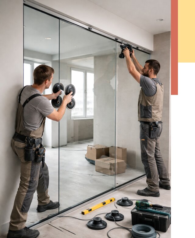 Монтаж стеклянных перегородок в Кисловодске от 6951 руб. | ОТДЕЛОЧНИК-Ксл