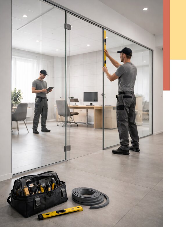 Цельностеклянные перегородки под ключ в Кисловодске от 10159 руб. — монтаж и цены | ОТДЕЛОЧНИК-Ксл