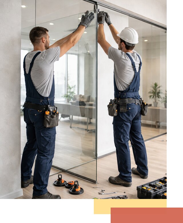 Безрамные стеклянные перегородки под ключ в Кисловодске