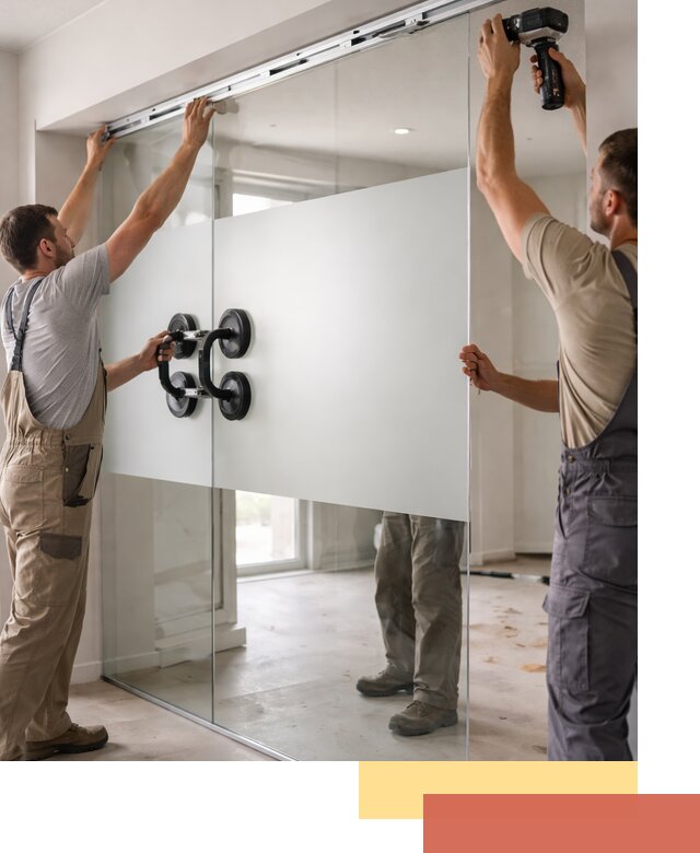 Матовые стеклянные перегородки под ключ в Кисловодске